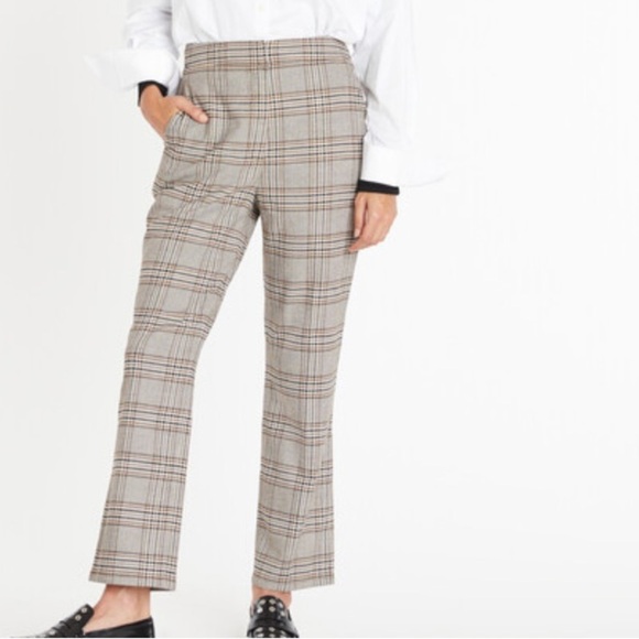 TANYA TAYLOR plaid Women's Kian Pant, Toffee Multi - Picture 2 of 9